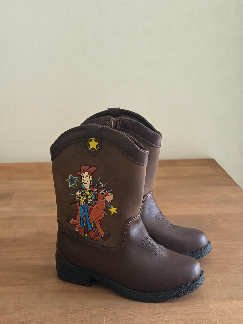 Disney Pixar Toy Story Woody Toddler Cowboy Boots Size 9 Brown Zipper